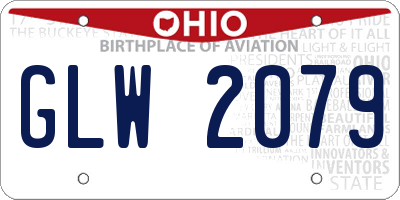 OH license plate GLW2079