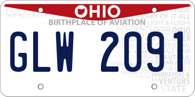 OH license plate GLW2091