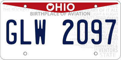 OH license plate GLW2097