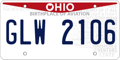 OH license plate GLW2106
