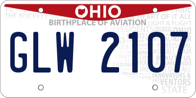 OH license plate GLW2107