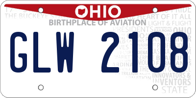 OH license plate GLW2108