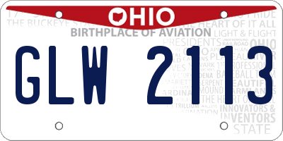 OH license plate GLW2113