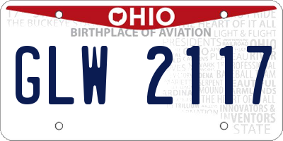 OH license plate GLW2117