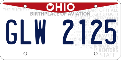 OH license plate GLW2125