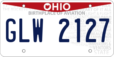 OH license plate GLW2127