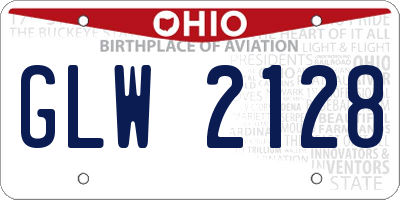 OH license plate GLW2128