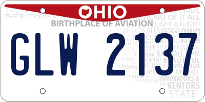 OH license plate GLW2137