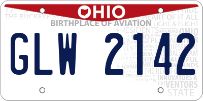 OH license plate GLW2142