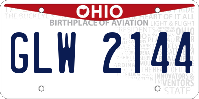 OH license plate GLW2144