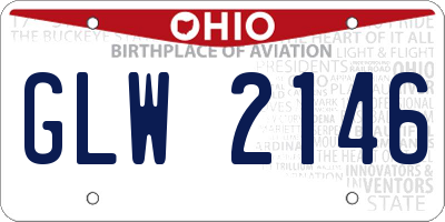 OH license plate GLW2146
