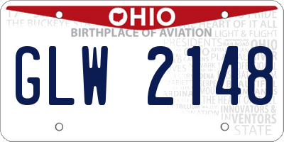 OH license plate GLW2148