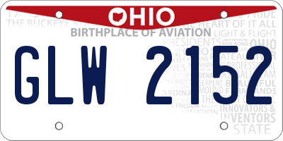OH license plate GLW2152