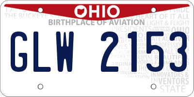OH license plate GLW2153