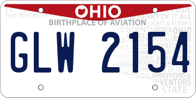 OH license plate GLW2154