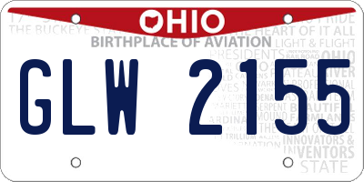 OH license plate GLW2155