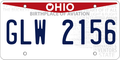 OH license plate GLW2156