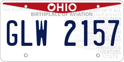 OH license plate GLW2157