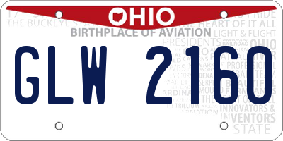 OH license plate GLW2160