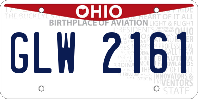 OH license plate GLW2161