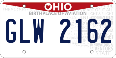 OH license plate GLW2162