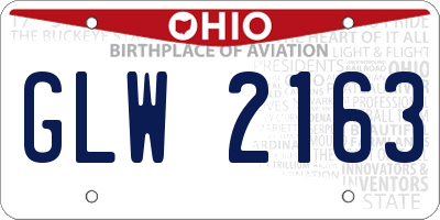 OH license plate GLW2163