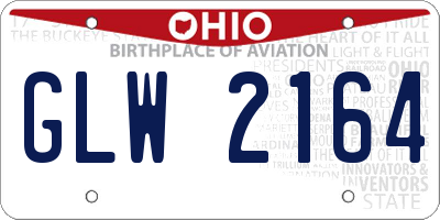 OH license plate GLW2164