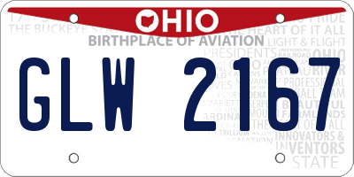OH license plate GLW2167