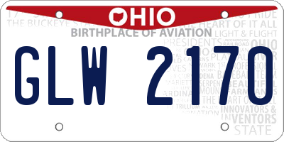 OH license plate GLW2170