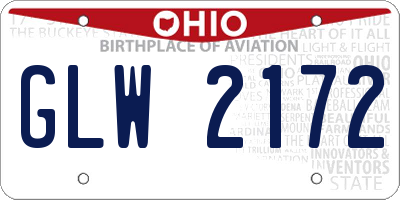 OH license plate GLW2172