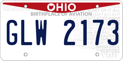 OH license plate GLW2173