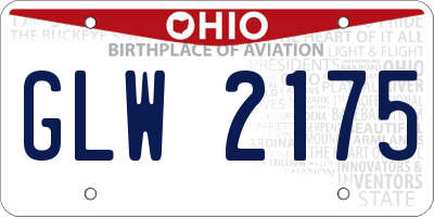 OH license plate GLW2175