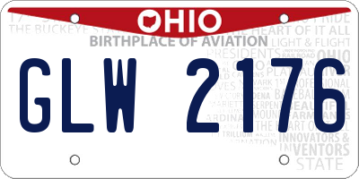 OH license plate GLW2176