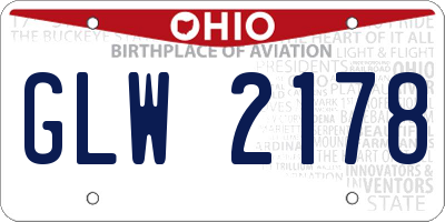 OH license plate GLW2178