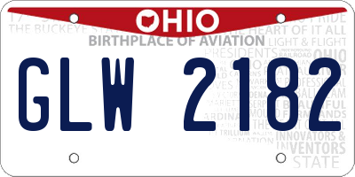 OH license plate GLW2182
