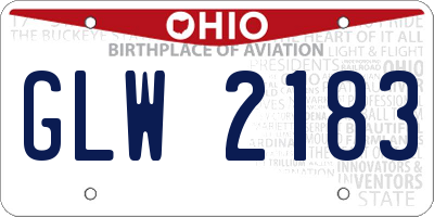 OH license plate GLW2183