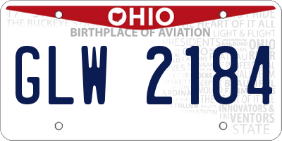 OH license plate GLW2184