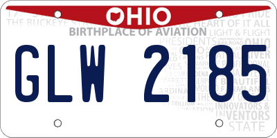 OH license plate GLW2185