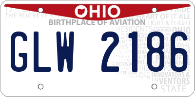 OH license plate GLW2186