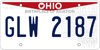 OH license plate GLW2187