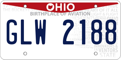 OH license plate GLW2188