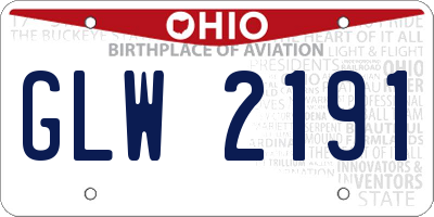 OH license plate GLW2191
