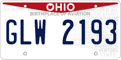 OH license plate GLW2193