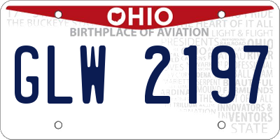 OH license plate GLW2197