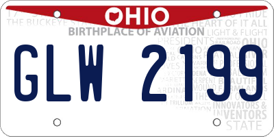 OH license plate GLW2199