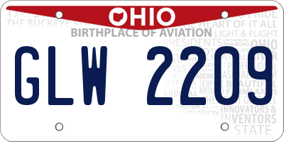 OH license plate GLW2209