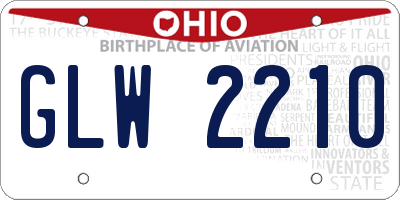 OH license plate GLW2210