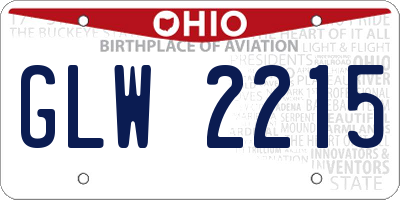 OH license plate GLW2215