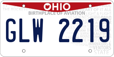 OH license plate GLW2219