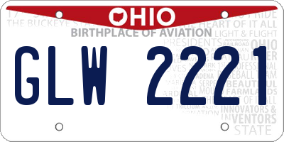 OH license plate GLW2221